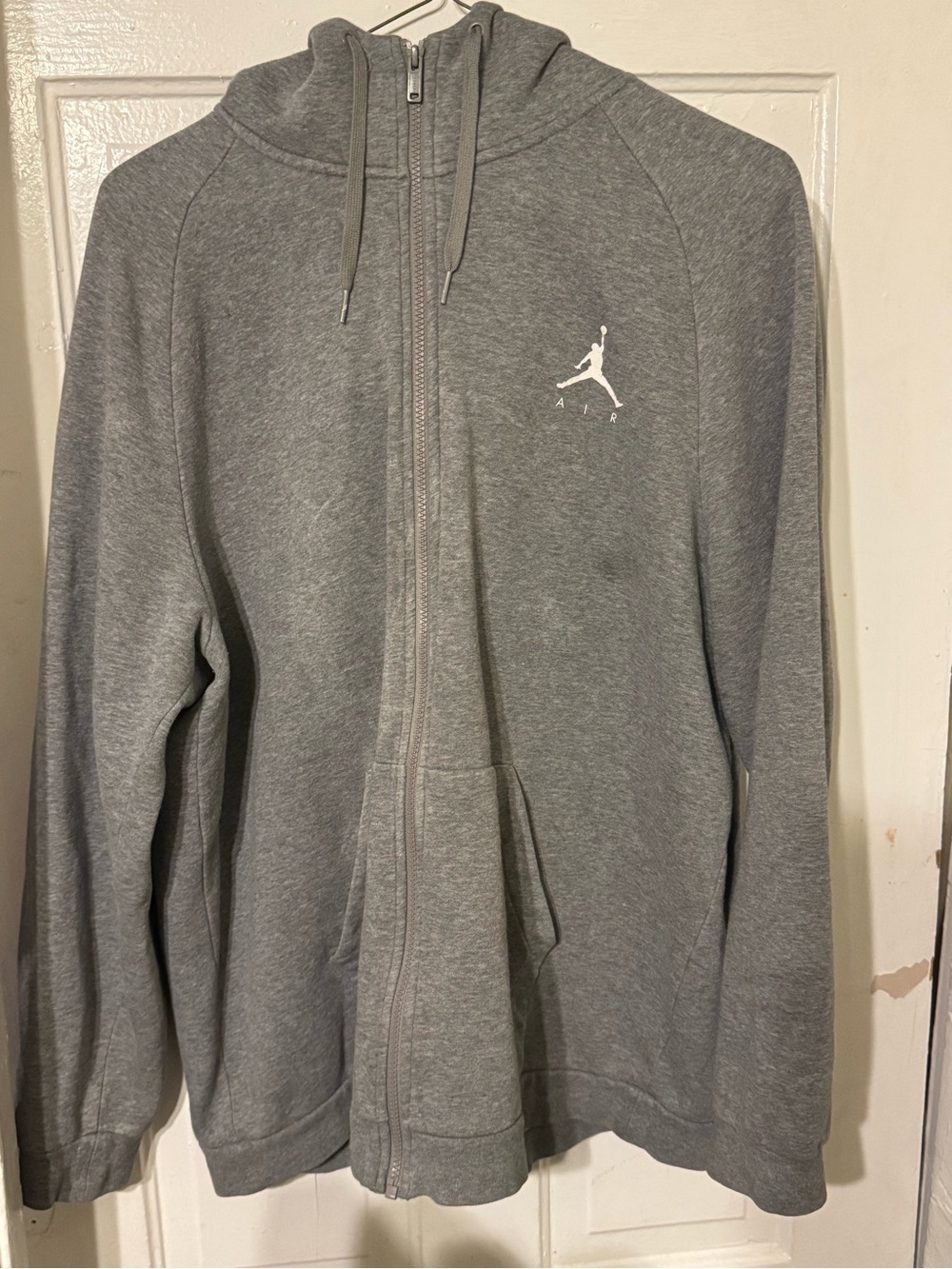 Jordan Men’s Gray Full-Zip Hoodie Sweatshirt